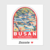 Busan Südkorea Reisemarkt Aufkleber (Blatt)