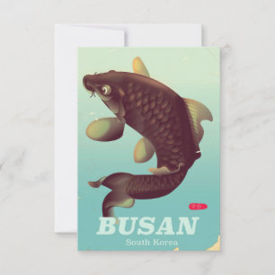 Busan südkoreanisches vintage Reiseplakat RSVP Karte