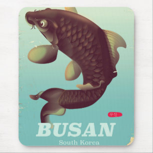 Busan Vintages südkoreanisches Reiseplakat Mousepad