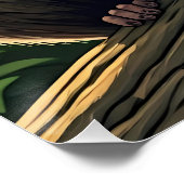 Buschbaby auf Dschungelast sitzend Poster (Ecke)