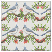 Büscheliger Titmouse-Vögel mit Beeren-Gewebe Stoff (Nahaufnahme)