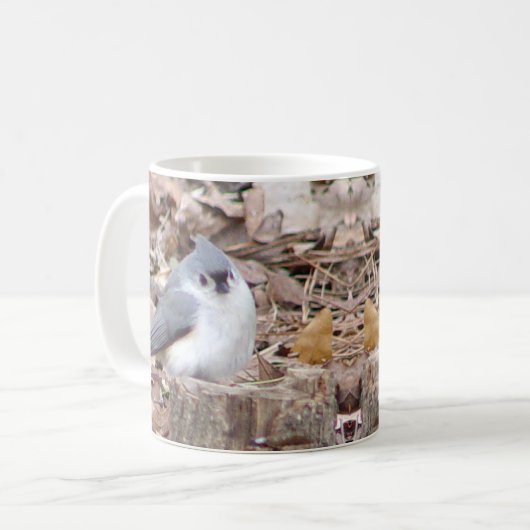 Büscheliger Titmouse-Vogel-Tasse Kaffeetasse (Vorderseite Links)
