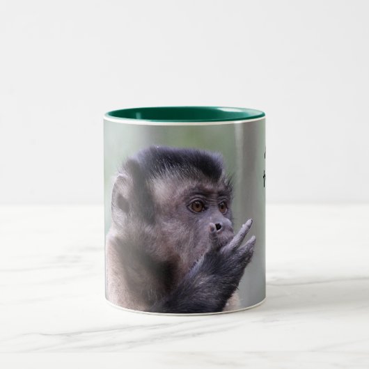 Büscheliges Capuchin-Affe-Foto Zweifarbige Tasse (Mittel)