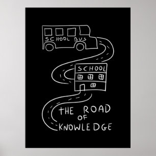 Busfahrer auf der Straße des Wissens Poster