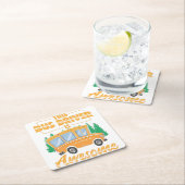 Busfahrer-Beruf| Schulbusgeschenk Rechteckiger Pappuntersetzer (Vor Ort)