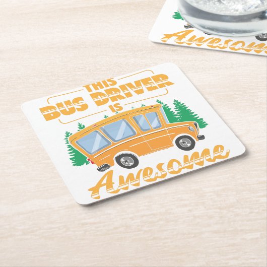 Busfahrer-Beruf| Schulbusgeschenk Rechteckiger Pappuntersetzer (angewinkelt)