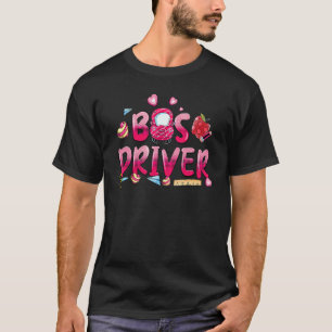 Busfahrer Buffalo Kariert Heart Niedlich Valentine T-Shirt