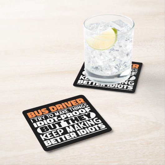 Busfahrer, den ich versuche, die Dinge Cool zu mac Rechteckiger Pappuntersetzer (Vor Ort)