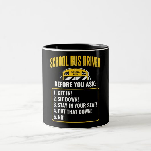 Busfahrer der Funny School Zweifarbige Tasse (Mittel)