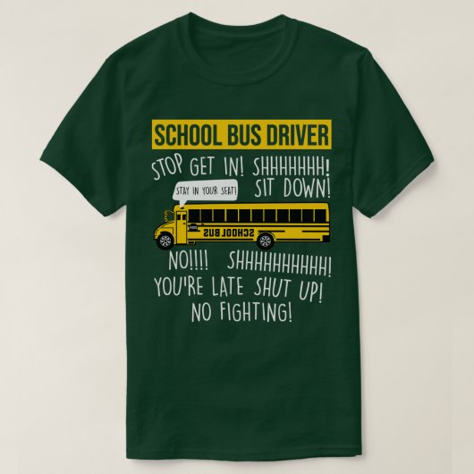 Busfahrer der Gelben Busgesellschaft Shirt School (Design vorne)