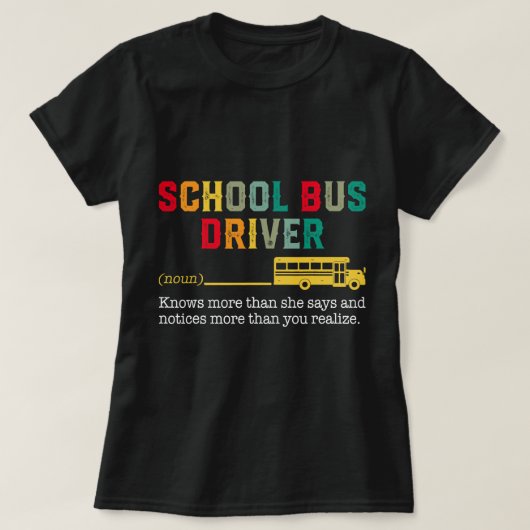 Busfahrer der Proud-Schule Definition Gelber Busfa T-Shirt (Design vorne)