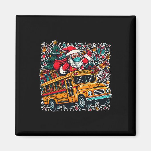 Busfahrer der Santa Mask School Funny Christma Magnet (Vorne)
