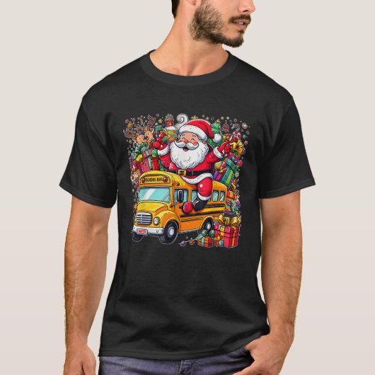 Busfahrer der Santa Riding Schule Kinder Funny Chr T-Shirt (Vorderseite)