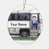 Busfahrer - Frau Keramik Ornament (Links)