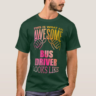 Busfahrer Funny Sprichwort in Watercolor T-Shirt