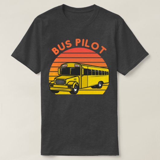 Busfahrer Geschenke Schule Bus Pilot Retro Vin T-Shirt (Design vorne)