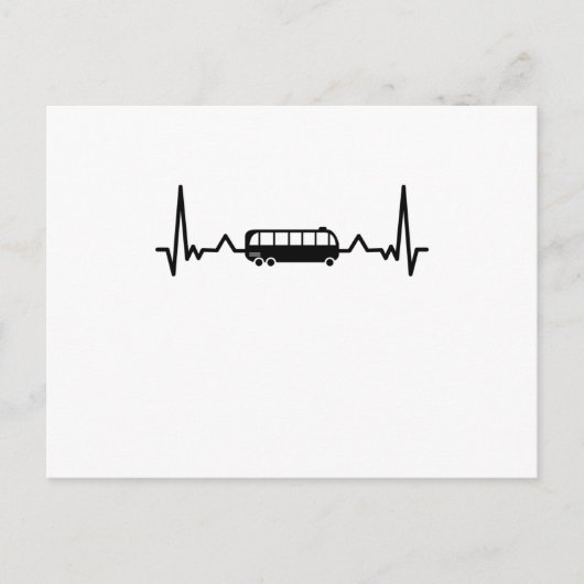 Busfahrer Heartbeat Schoolbus Geschenke Postkarte (Vorderseite)