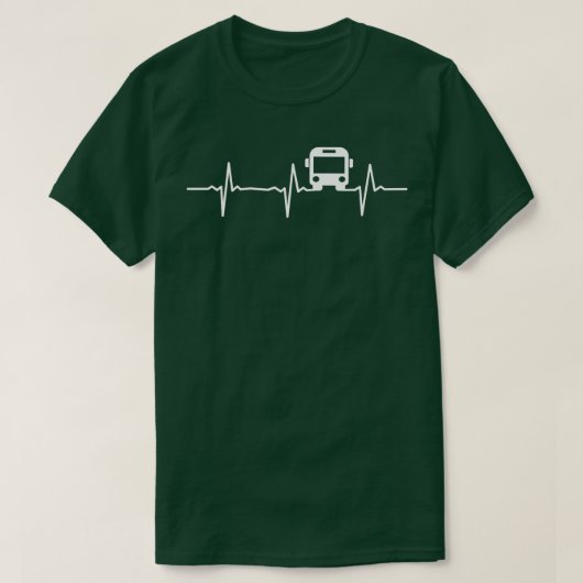 Busfahrer Heartbeat Schoolbus T-Shirt (Design vorne)
