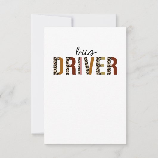 Busfahrer Leopard Print Funny Dankeskarte (Vorderseite)