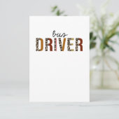 Busfahrer Leopard Print Funny Dankeskarte (Stehend Vorderseite)