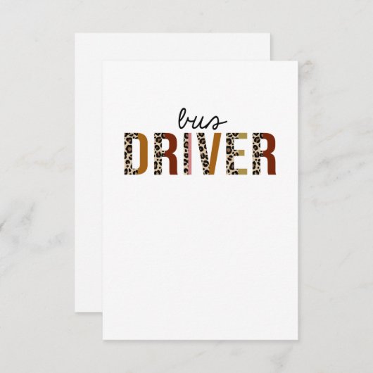 Busfahrer Leopard Print Funny Dankeskarte (Vorne/Hinten)