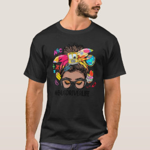 Busfahrer Life Messing Bun Black Women zurück zu S T-Shirt