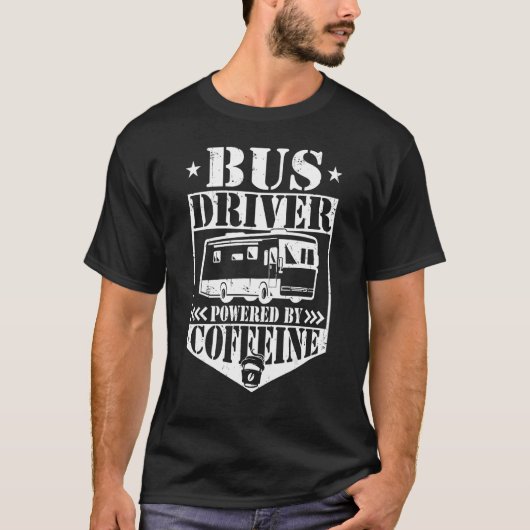 Busfahrer mit Coffein-Schulbusfahrer T-Shirt (Vorderseite)