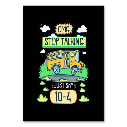 Busfahrer Omg Stopp-Talk Tischnummer (Vorderseite)