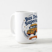 Busfahrer Superstar Retro Schulbus Kaffeetasse (Vorderseite Links)