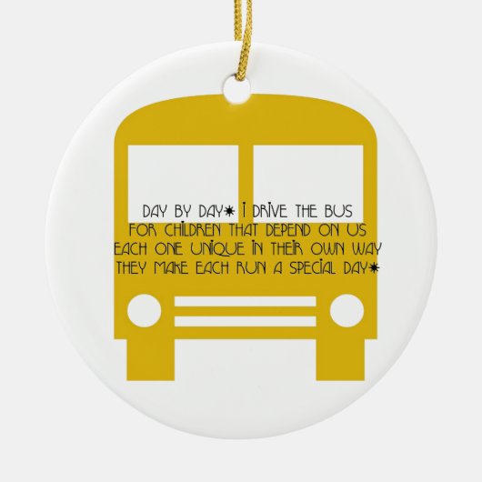 Busfahrer Tag für Tag Keramikornament (Vorne)