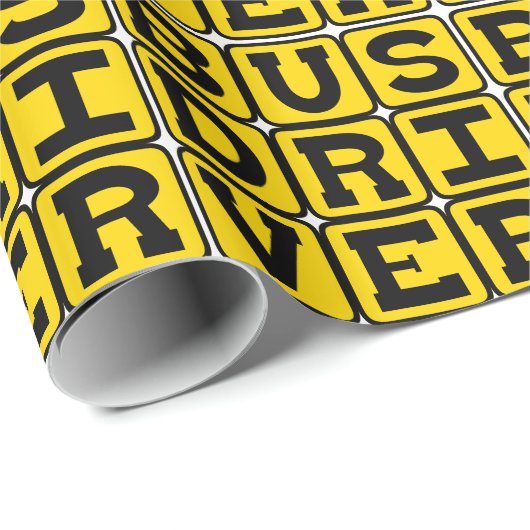 Busfahrer, Transportberuf Geschenkpapier (Rolleneckpunkt)