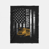 Busfahrer US sa American Flag Funny Bus Driver Ges Fleecedecke (Vorderseite)