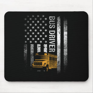 Busfahrer US sa American Flag Funny Bus Driver Ges Mousepad