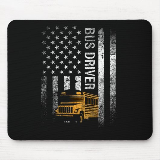 Busfahrer US sa American Flag Funny Bus Driver Ges Mousepad (Vorne)