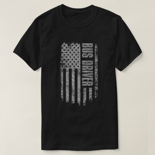 Busfahrer USA-Flagge Distressed-Design T-Shirt (Design vorne)