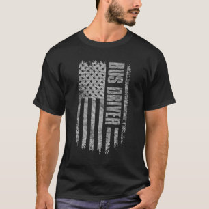 Busfahrer USA-Flagge Distressed-Design T-Shirt