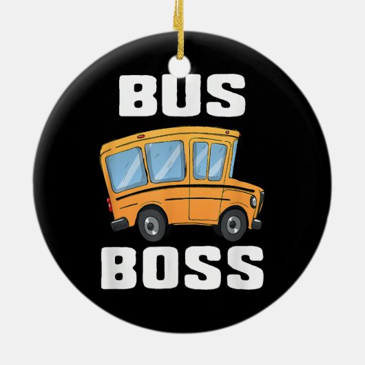 Busfahrer von Funny Bus Keramik Ornament (Hinten)