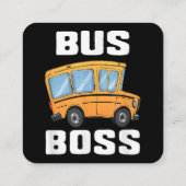Busfahrer von Funny Bus Quadratische Visitenkarte (Rückseite)