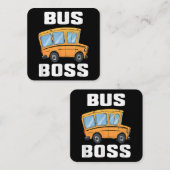 Busfahrer von Funny Bus Quadratische Visitenkarte (Vorne/Hinten)