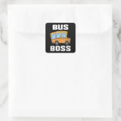 Busfahrer von Funny Bus Quadratischer Aufkleber (Tasche)