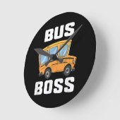 Busfahrer von Funny Bus Runde Wanduhr (Winkel)