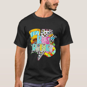 Busfahrer zünden zum ersten glücklichen Schultag a T-Shirt