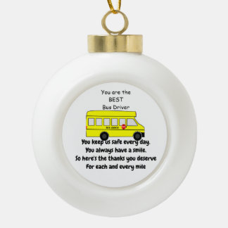 Busfahrergeschenk, Schneeflocken Keramik Kugel-Ornament