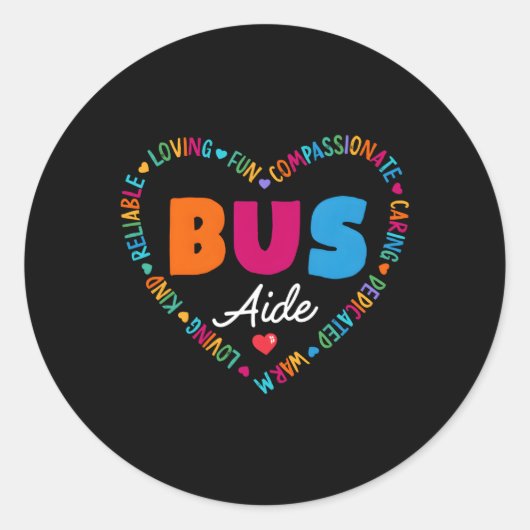 Busfahrhilfe zurück zur Schule für Busteam Runder Aufkleber (Vorderseite)