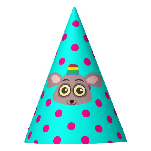 Bush Baby Birthday Party Hat Partyhütchen (Vorderseite)