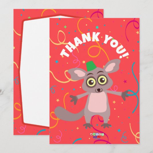 Bush Baby danke Ihnen Karten (Horizontal) (Vorne/Hinten)