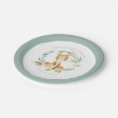Bush Baby Kangaroo Baby Shower Paper Plate Pappteller (Schrägansicht)