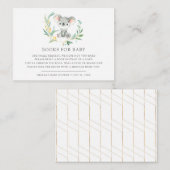 Bush Baby Koala Baby Showbook Request Cards Begleitkarte (Vorne/Hinten)