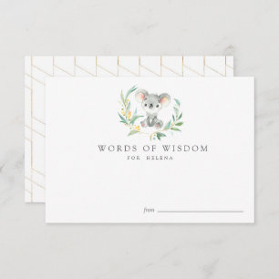 Bush Baby Koala Baby Shower Advisor Cards Einladung