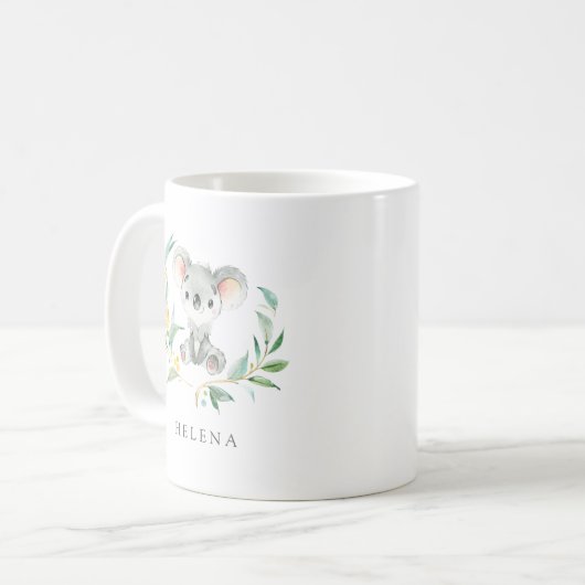 Bush Baby Koala Personalisiert Kaffeetasse (Vorderseite Links)